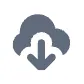 Icon of downwards arrow in front of a cloud.