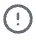 Circle icon with a tiny exclamation point centered within it.