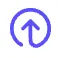 Purple icon with an up arrow in a circle.