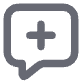Icon of a speech bubble with plus icon.