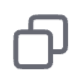 Icon of two rounded squares, one offset in front of the other.
