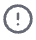 Circle icon with a tiny exclamation point centered within it.