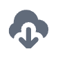 Icon of downwards arrow in front of a cloud.